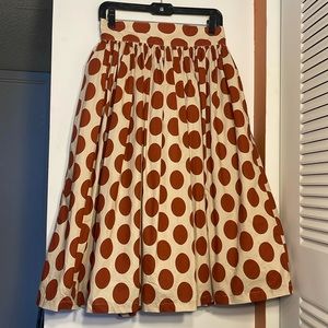 Fit & Flare Polka Dot Maxi Skirt